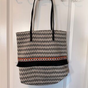 Stylish Black and Tan Tote Bag